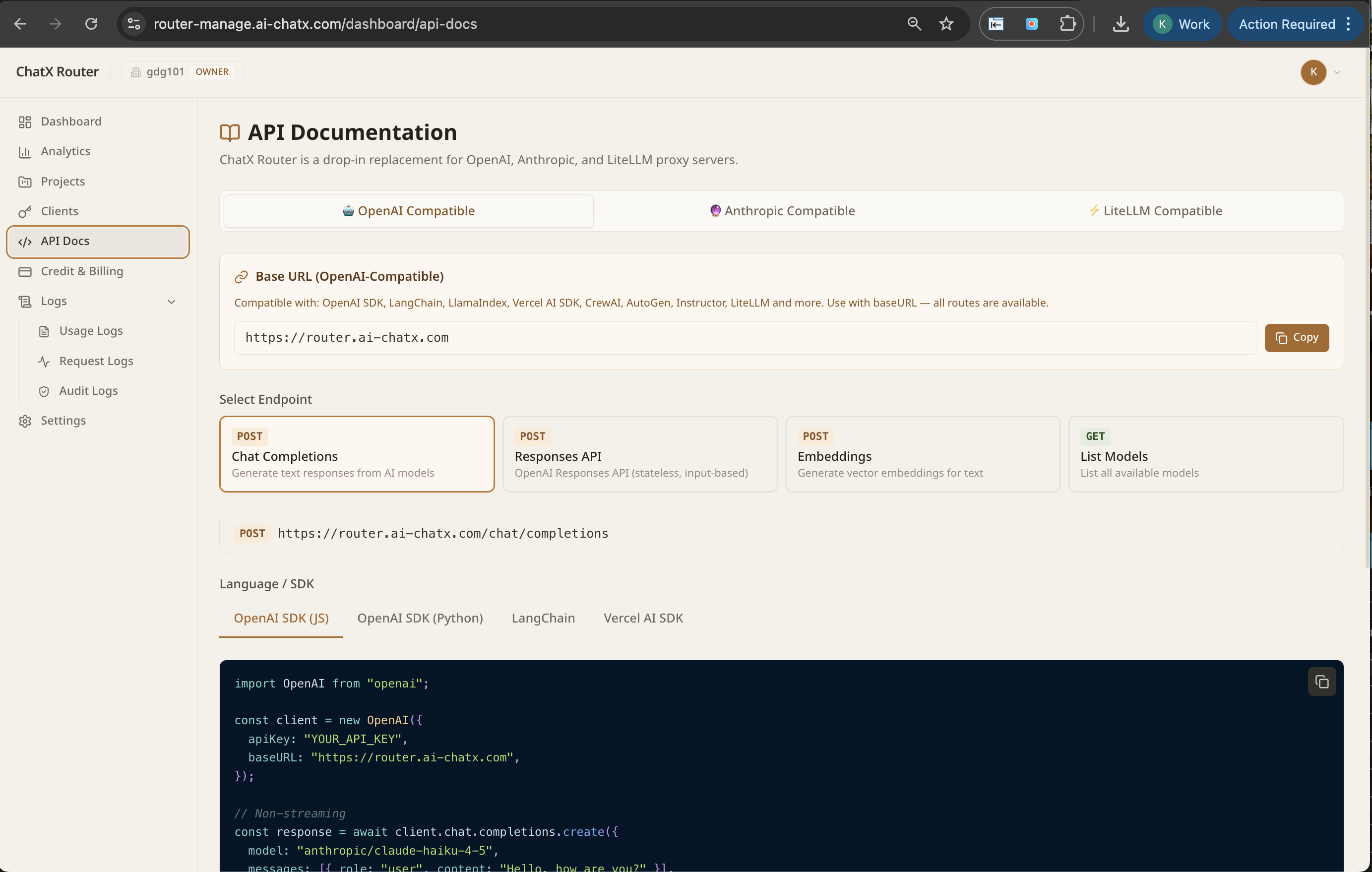 API docs